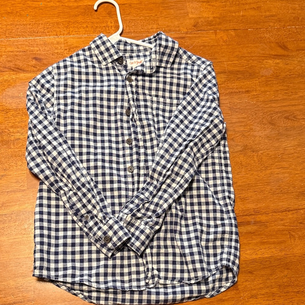 Kids Blue and White Checkered Shirt